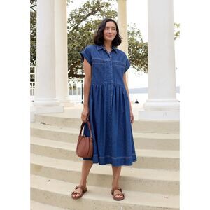 Maye Harper Denim Midi Dress Size AUS XS/US 4